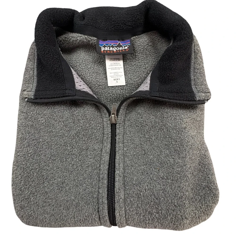 Patagonia Synchilla Fleece Vest Men Sm Gray Full Zip Adventure Nature Minimalist